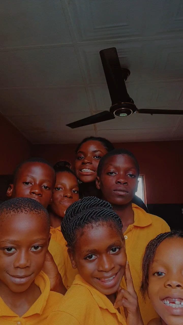 Orphanage children smiling together