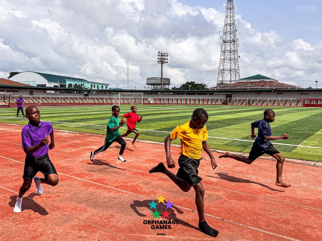 Children racing at the Orphanage Games