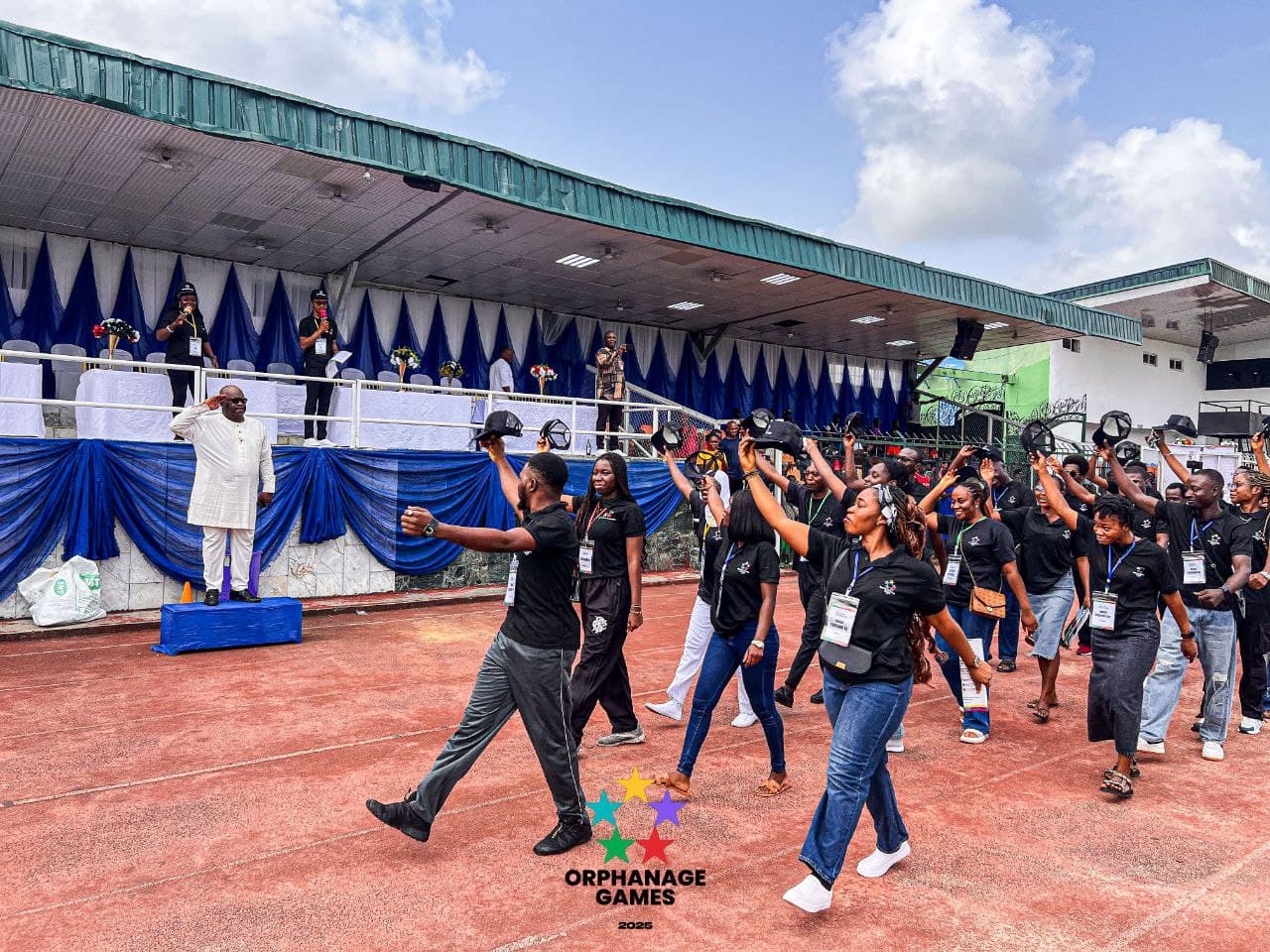 Volunteers parading at the Orphanage Games